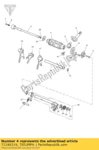 triumph T1190219 tambor seletor - Lado inferior