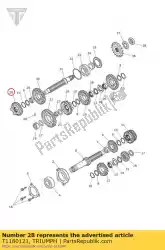 Ici, vous pouvez commander le sortie d'engrenage 6ème 24t auprès de Triumph , avec le numéro de pièce T1180121: