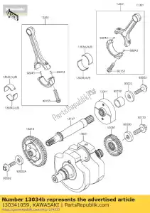 kawasaki 130341059 metal, biela, vn750-a2 - Lado inferior