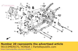 honda 90103MEA670 bout, flens, 10x165 - Onderkant