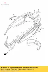 embleem frame van Suzuki, met onderdeel nummer 6814149F00, bestel je hier online: