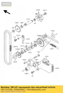 kawasaki 391151058 polea loca vn1500-a2 - Lado inferior