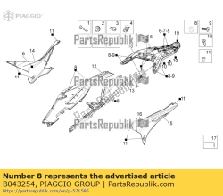 Aprilia B043254, Inserção de parafuso fêmea, OEM: Aprilia B043254