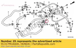 Aqui você pode pedir o oring, 23x2,4 em Honda , com o número da peça 91317MCAA00: