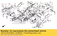 18321MCA000, Honda, rubber a, r. hittebescherming honda gl 1800 2001 2002 2003 2004 2005 2006 2013, Nieuw