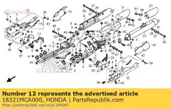 Aquí puede pedir goma a, r. Protector de calor de Honda , con el número de pieza 18321MCA000: