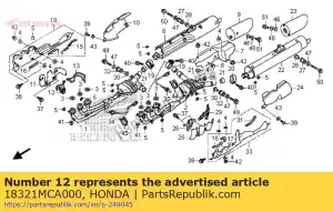 honda 18321MCA000 goma a, r. protector de calor - Lado inferior