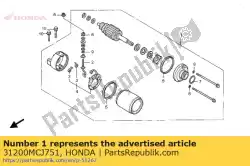 Aquí puede pedir motor de arranque de Honda , con el número de pieza 31200MCJ751: