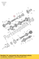 as, versnellingsbak, output van Triumph, met onderdeel nummer T1180360, bestel je hier online: