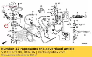 honda 53143HP5L00 case assy., throttle lever - Bottom side