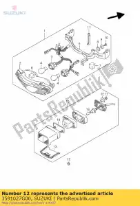 suzuki 3591027G00 conjunto de lámpara, licencia - Lado inferior