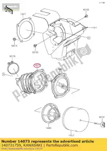 Kawasaki 140731759 duto, filtro de ar - Lado inferior