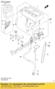 suzuki 3493803D22 guía, cable - Lado inferior