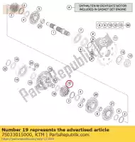 75033015000, KTM, Arbre de renvoi de 5e vitesse 07 husqvarna ktm  duke enduro smc supermoto 690 701 2007 2008 2009 2010 2011 2012 2013 2014 2015 2016 2017 2018, Nouveau