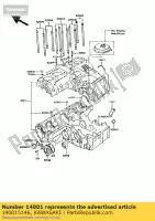 140015146, Kawasaki, set-crancase, f.black z550-g1 kawasaki gpz gt zx 400 550 1985 1986 1987 1988 1989 1991 1993 1994, Nuovo