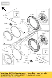 wiel, rr, 2. 15x18, alum, si van Kawasaki, met onderdeel nummer 410900040458, bestel je hier online: