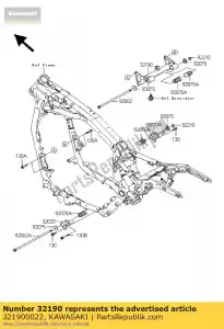 Kawasaki 321900022 beugel-motor, fr - Onderkant