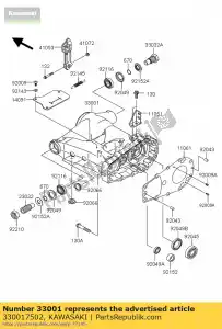 kawasaki 330017502 arm-comp-swing kvf360-a1 - Dół