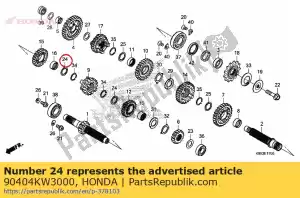 honda 90404KW3000 arruela, empuxo involuto, 22x21x1 - Lado inferior