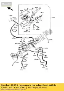 kawasaki 320331240 ligne de frein, frein avant - Milieu