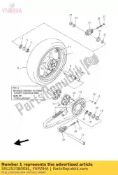 Qui puoi ordinare ruota fusa, posteriore da Yamaha , con numero parte 5SL25338008L: