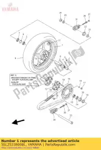 yamaha 5SL25338008L ruota fusa, posteriore - Il fondo