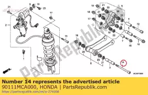 honda 90111MCA000 bullone, presa, 12x127 - Il fondo