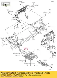 bewaker, motor van Kawasaki, met onderdeel nummer 550200065, bestel je hier online: