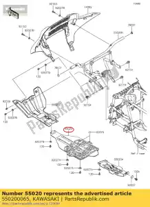 Kawasaki 550200065 bewaker, motor - Onderkant