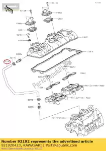 kawasaki 921920423 tube, raccordement reniflard zx600 - La partie au fond