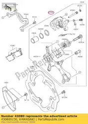 Ici, vous pouvez commander le 01 étrier-sous-assy,rr auprès de Kawasaki , avec le numéro de pièce 430800230: