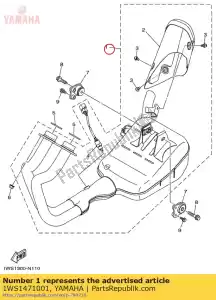 yamaha 1WS1471001 silencieux 1 - La partie au fond