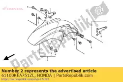 Ici, vous pouvez commander le fender comp., fr. * y124p auprès de Honda , avec le numéro de pièce 61100KEA751ZL: