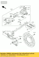 430341173, Kawasaki, supporto-freno, cal. posteriore vn1500-p kawasaki vn 1500 1600 2002 2003 2004 2005 2006 2007, Nuovo