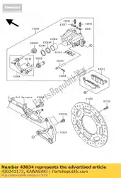 Here you can order the holder-brake,rear cal vn1500-p from Kawasaki, with part number 430341173: