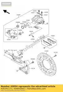 kawasaki 430341173 holder-brake,rear cal vn1500-p - Bottom side