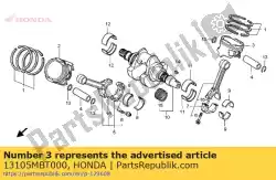 Ici, vous pouvez commander le piston, rr. (std.) auprès de Honda , avec le numéro de pièce 13105MBT000: