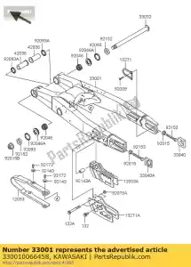 Kawasaki 330010066458 arm-comp-swing, p. zilver - Onderkant