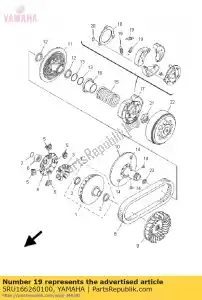 yamaha 5RU166260100 spring, clutch weight 1 - Bottom side