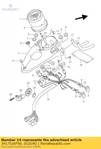 suzuki 3417526F00 conjunto de cable - Lado inferior