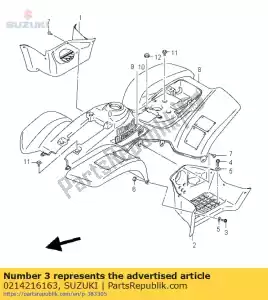 Suzuki 0214216163 screw 6x16 - Bottom side