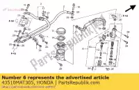 43510MAT305, Honda, cilindro sub assy., rr. maestro honda cbr 1100 1997 1998, Nuovo
