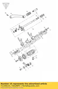 triumph T1190610 selector shaft - Bottom side