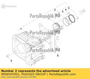 Piaggio Group 9696045001 pistão assy cat.a - Lado inferior