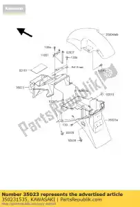 kawasaki 350231535 fender-rear,fr zr750-f2 - Bottom side