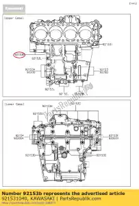 Kawasaki 921531040 bolt,flanged,7x65 - Bottom side