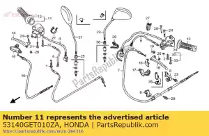 honda 53140GET010ZA agarre comp., acelerador * nh1l * (nh1l negro) - Lado inferior