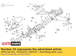 Aprilia AP8146301, Proteccion estribo izquierda piloto, OEM: Aprilia AP8146301