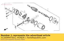 Aqui você pode pedir o motor de arranque em Honda , com o número da peça 31200MAT003: