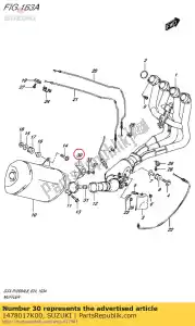 suzuki 1478017K00 cover comp,muffler - Bottom side